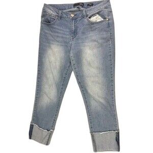 1822 Size 8 Womens Crop Jeans Taylor Mid Rise Stretch Med Wash